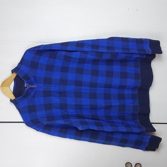 Lands' End Other - Lands' End Cobalt Blue Checker Sweater 1/4 Zip Heavyweight Warm Sz.XL
